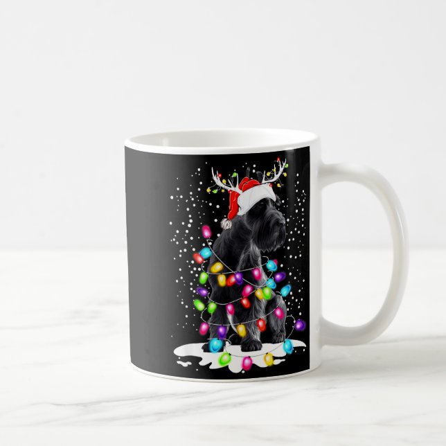 Caneca De Café Cute Schnauzer With Christmas Lights  (Direita)