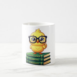 Caneca De Café Cute Scholar Chick Reading Books