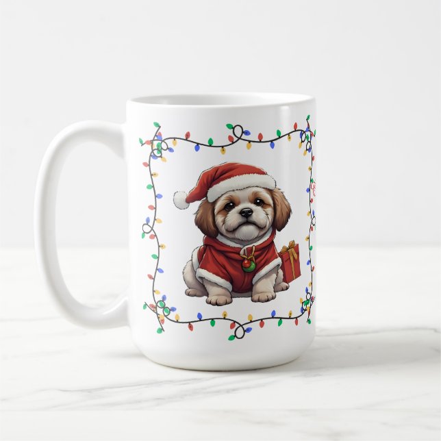 Caneca De Café Cute Shih Tzu Christmas Mug (Esquerda)