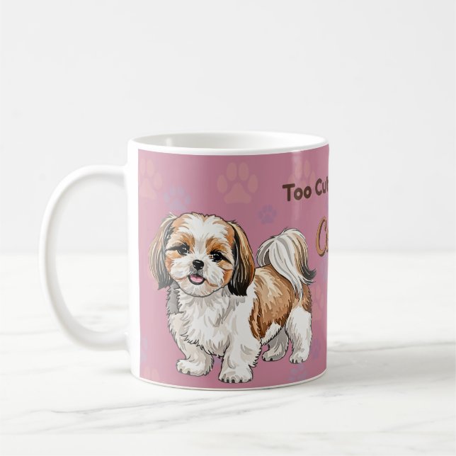 Caneca De Café Cute Shih Tzu Dog Mug – Fluffy Shih Tzu Gift (Esquerda)