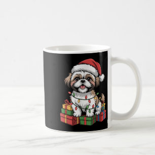 Caneca De Café Cute Shih Tzu Santa Hat Café Natal