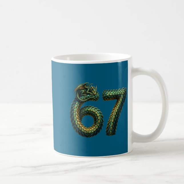 Caneca De Café Cute Sleeng Dragon 67 Cool Six-seven Funny Six Sev (Direita)