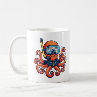 Caneca De Café Cute Snorkeling Octopus - Ocean Explorer