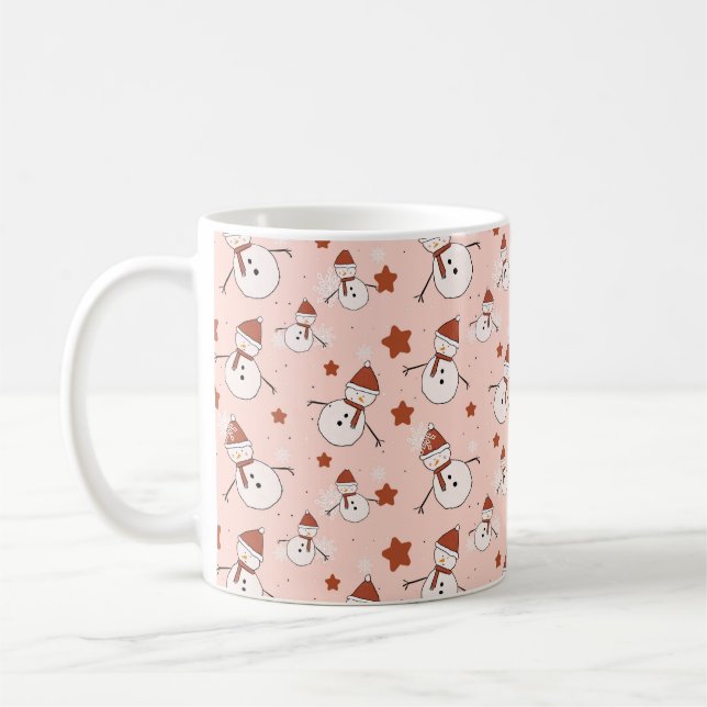 Caneca De Café Cute Snowman Christmas Mug (Esquerda)