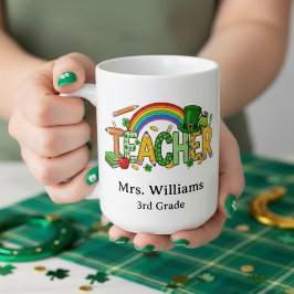 Caneca De Café Cute St. Patrick’s Day Lucky to Teach Teacher Gift