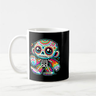 Caneca De Café Cute Sugar Skull Pé Grande Dia Dos Mortos