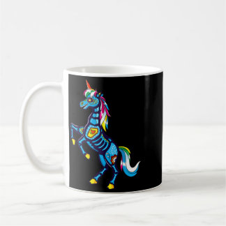 Caneca De Café Cute Sugar Skull Unicórnio Mexicano Dia das Bruxas