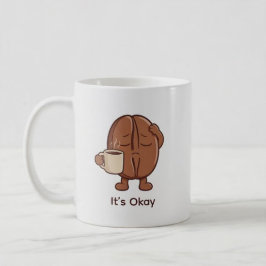 Caneca De Café Cute Tiny Coffee Bean Tentando ao Máximo