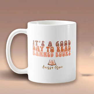 Caneca De Café Cute Tipografia Retro Leia Livros Proibidos