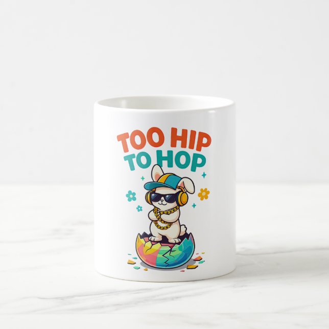 Caneca De Café Cute Too Hip to Hop Bunny Artwork (Centro)