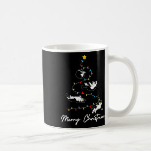 Caneca De Café Cute Tuxedo Gato Luzes De Árvore De Natal Propriet