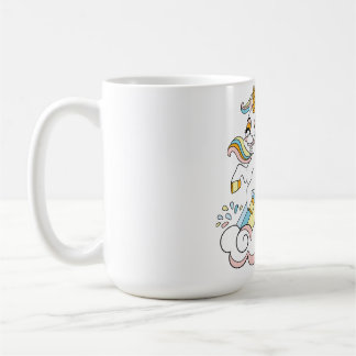 Caneca De Café Cute unicorn on a rainbow