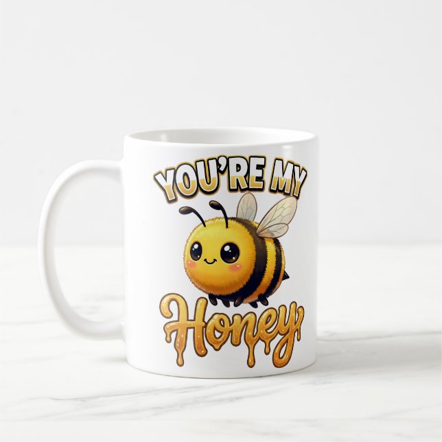 Caneca De Café Cute Valentine Bee – You’re My Honey (Esquerda)