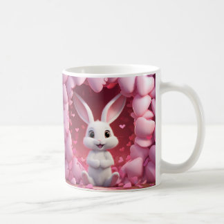 Caneca De Café Cute Valentine Bunny Mug | Valentine's Day Mug