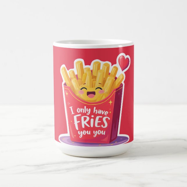 Caneca De Café Cute Valentine French Fries Pun (Centro)