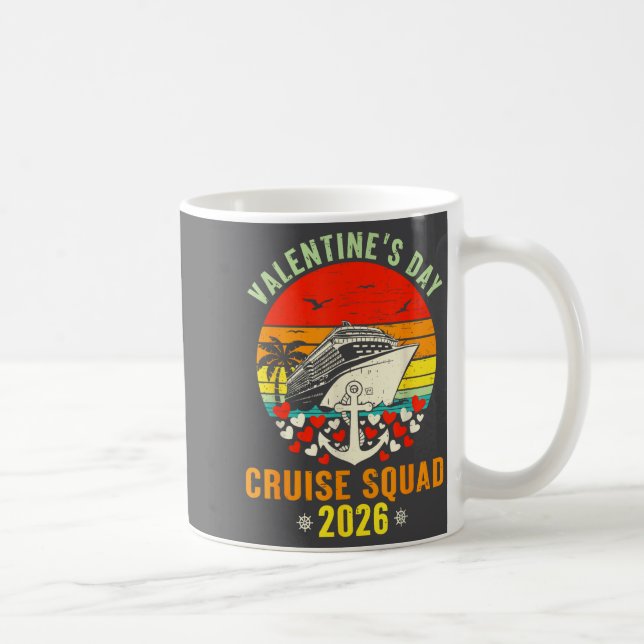 Caneca De Café Cute Valentines Day Cruise 2026 Matching Cruise Fo (Direita)
