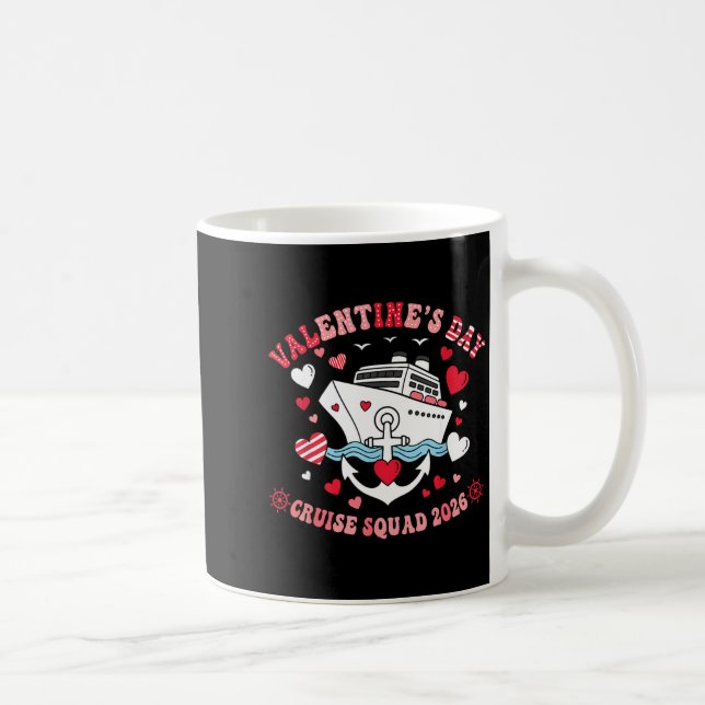 Caneca De Café Cute Valentines Day Cruise 2026 Matching Cruise Fo (Direita)