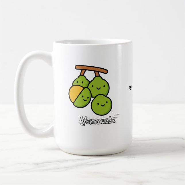Caneca De Café Cute Venezuelan Fruits • Mamones Kawii (Esquerda)