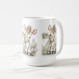 Caneca De Café Cute watercolour baby animal alphabet Zebra