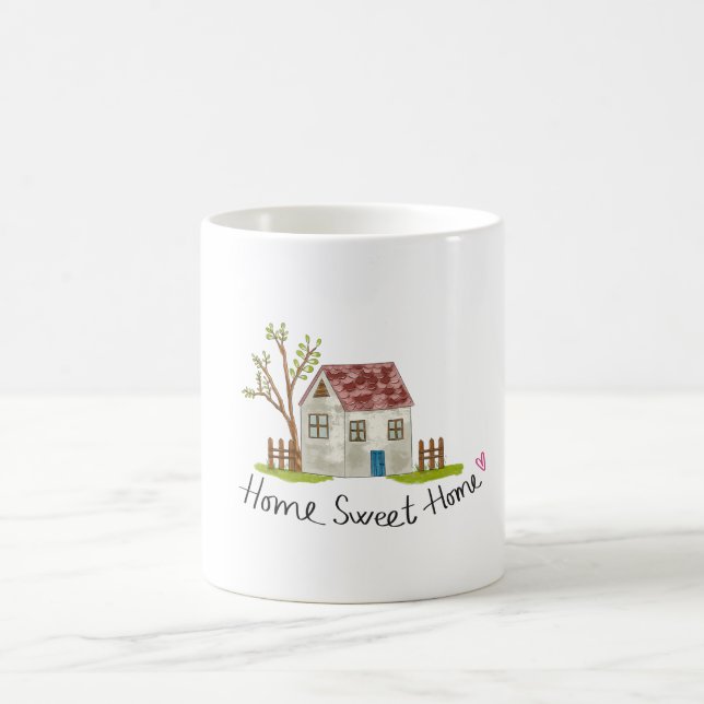Caneca De Café Cute Whimsical Hand-drawn Home Sweet Home (Centro)