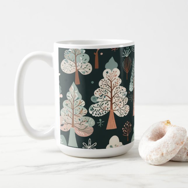 Caneca De Café Cute Whimsical Tree (Com Donut)