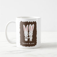 Cute White Bunny Rabbits Bride and Groom Custom
