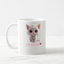 Cute White Kitten Mug - I Am Just Girl Cat Lover