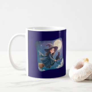 Caneca De Café Cute Witch With Cat Mug