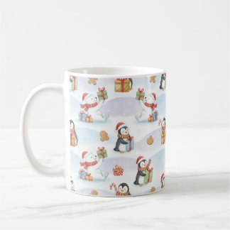 Caneca De Café Cute Woodland Animals ChristmasPattern Holiday Mug
