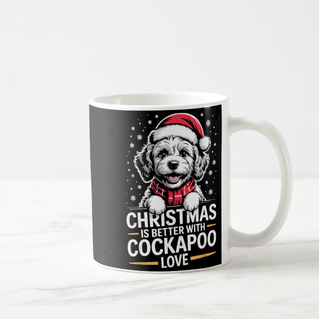 Caneca De Café Cute Xmas Puppy Dog Christmas Is Better With Ao Lo (Direita)