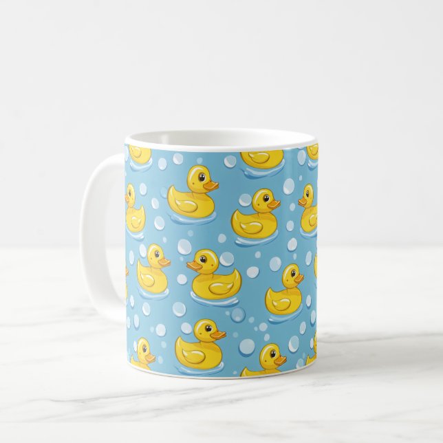 Caneca De Café Cute Yello - Patos de borracha (Frente Esquerda)