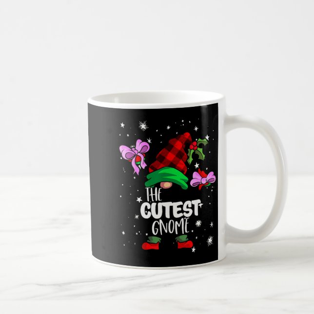 Caneca De Café Cutest Gnome Red Buffalo Plaid Matching Family Chr (Direita)