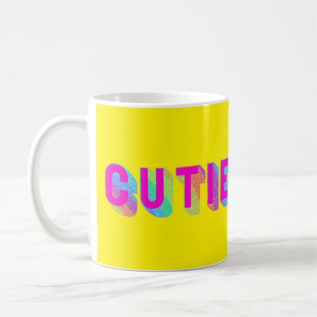 Caneca De Café Cutie Rainbow Typoographic mug (Esquerda)