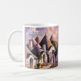 Caneca De Café Cutom Alberobello Trulli Houses Italy Watercolor