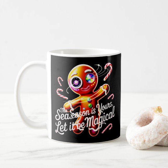 Caneca De Café Cyber-Gingerbread Collector's Mug unique magical  (Com Donut)