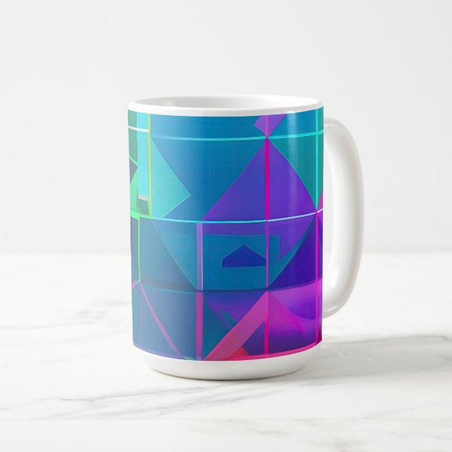 Caneca De Café Cyber Lattice: Um Espectro de Luz    (Frente Esquerda)
