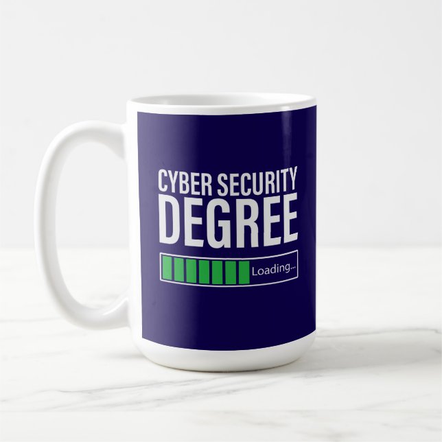 Caneca De Café Cyber Security Degree Loading, specialist  (Esquerda)
