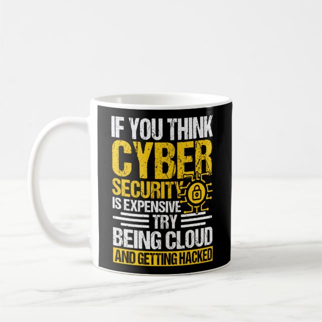 Caneca De Café Cyber Security Hacker E Cyber Security Professiona (Esquerda)