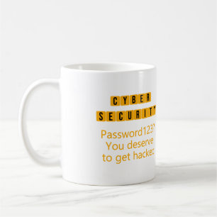 Caneca De Café Cyber Security Password 123 - Cotações de Seguranç