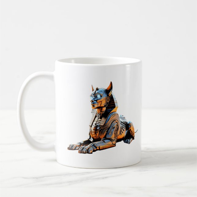 Caneca De Café Cyber Sphinx Guardian (Esquerda)
