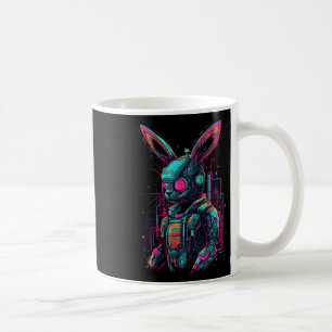 Caneca De Café Cyberpunk Bunny Cyborg Coelho Legal Páscoa de Joga