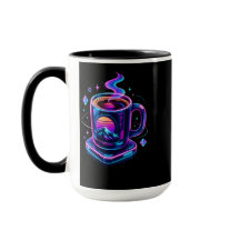 Caneca de Café Cyberpunk Neon