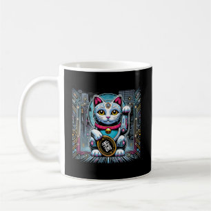Caneca De Café Cyberpunk Robot Maneki Neko Lucky Cat, Dinheiro