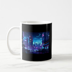 Caneca De Café Cyberpunk Rooftop Tokyo