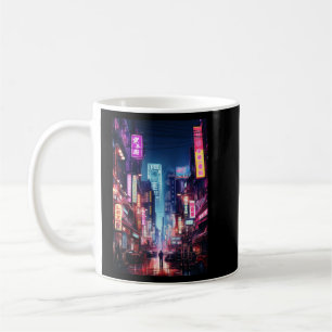 Caneca De Café Cyberpunk Tokyo Street Neon Light