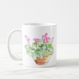 Caneca De Café Cyclamen Potted da aguarela