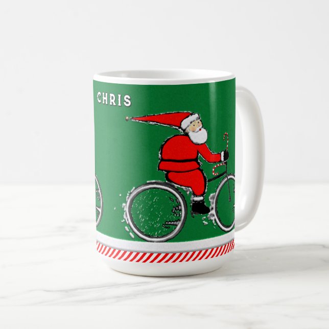 Caneca De Café Cycling Christmas Holiday (Frente Esquerda)
