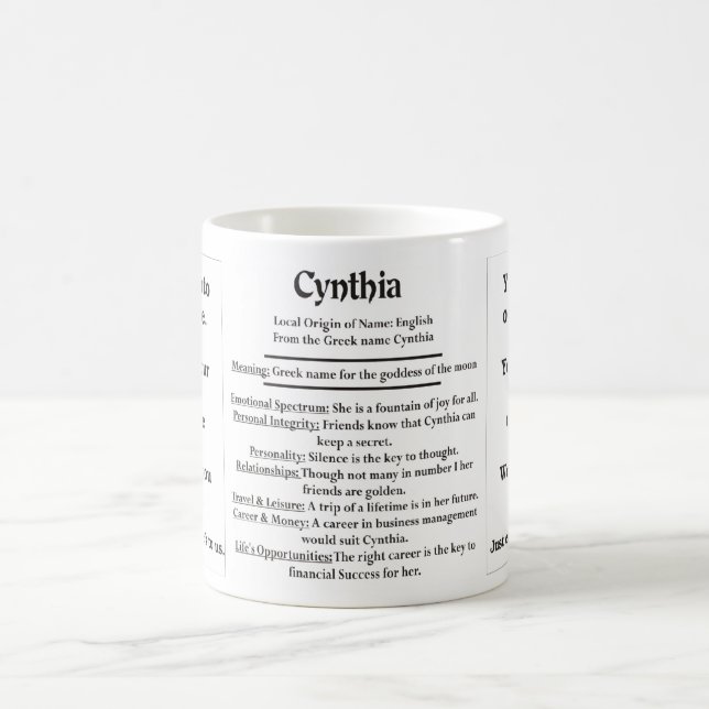 Caneca De Café Cynthia, a origem e o significado (Centro)