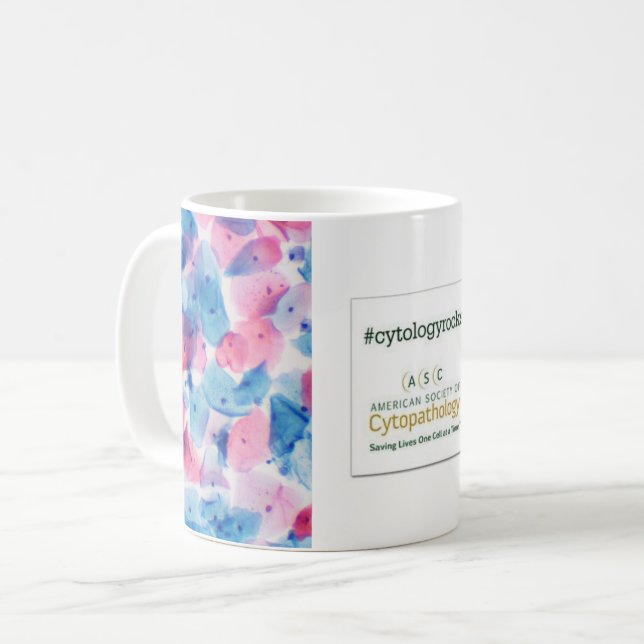 Caneca De Café #cytologyrocks Logotipo ASC Mug (Frente Esquerda)