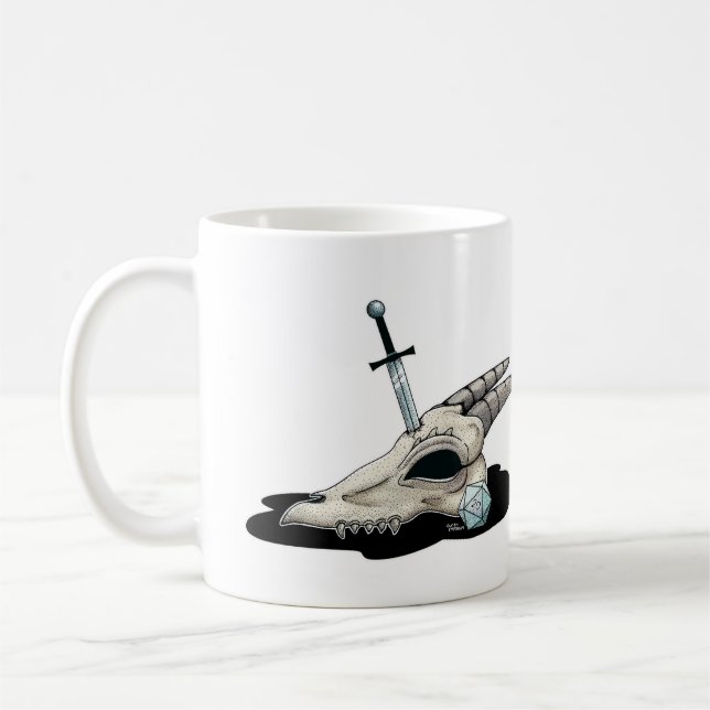 Caneca De Café D20 e crânio do dragão (Esquerda)